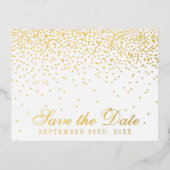  Glam Confetti Wedding Save the Date Real Folie Uitnodiging Briefkaart (Voorkant)