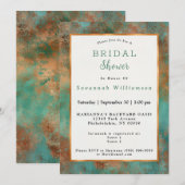 Glam Copper Blauwgroen Stijlvol Vrijgezellenfeest Kaart (Voorkant / Achterkant)