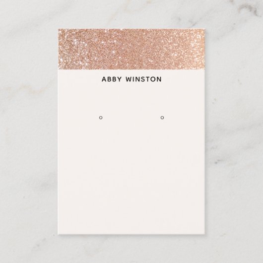 Glam Copper Glitter Earning Display Visitekaartje (Voorkant)