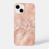 Glam Coral Pink Folie Confetti iPhone Hoesje (Achterkant)
