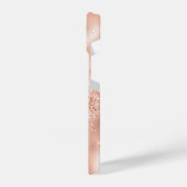 Glam Coral Pink Folie Confetti iPhone Hoesje (Linkerkant)