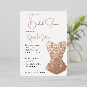 Glam Corset Vrijgezellenfeest Folie Uitnodiging