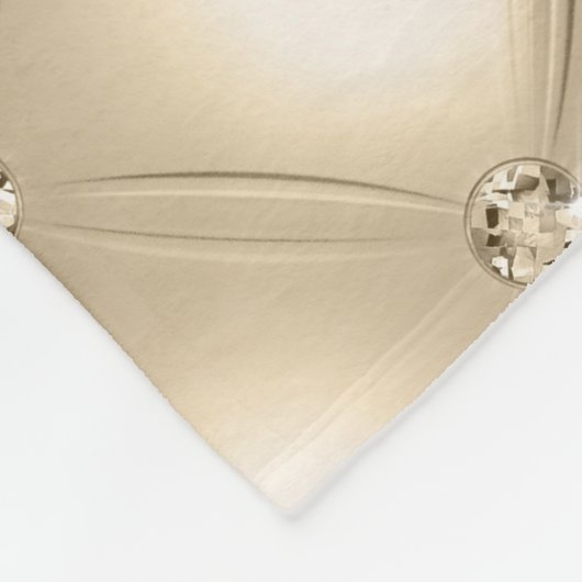 Glam Cream Champagne Diamond Glitz Bruiloft Fleece Deken (Hoek)