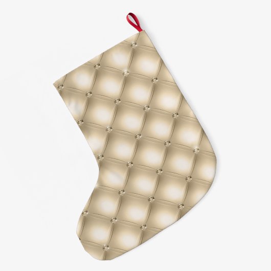 Glam Cream Champagne Diamond Glitz Grote Kerstsok (Achterkant (Hangend))