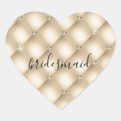 Glam Crème Champagne Diamant Hart Sticker (Voorkant)
