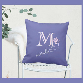 Glam Custom Monogram Name Roos Kussen