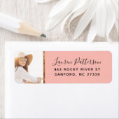 Glam Custom Photo Afstuderen Return Address Etiket (Insitu)