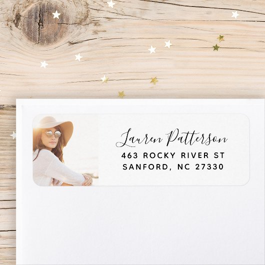 Glam Custom Photo Afstuderen Return Address Etiket