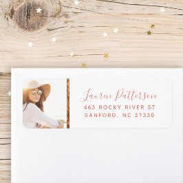 Glam Custom Photo Afstuderen Return Address Etiket