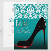 Glam Damask Stiletto Vrijgezellenfeest Kaart (Voorkant / Achterkant)