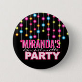 Glam Dance Lights Bachelorette Party Button (Voorkant)