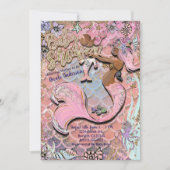 Glam Dark Ethnic Prego Mermaid Glitter Baby shower Kaart (Voorkant)