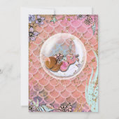 Glam Dark Ethnic Prego Mermaid Glitter Baby shower Kaart (Achterkant)