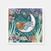 Glam Dark Mermaid Gold Glitter Boys Baby shower Servet (Voorkant)