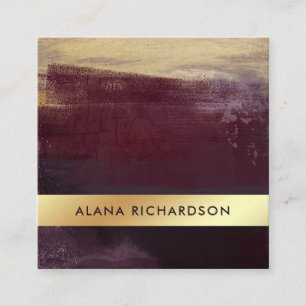 Glam Dark Paars en Faux Gold Kijk Vierkante Visitekaartje