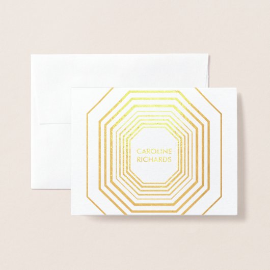 Glam Deco Gepersonaliseerde Gevouwen Kaart (Voorkant met envelop)