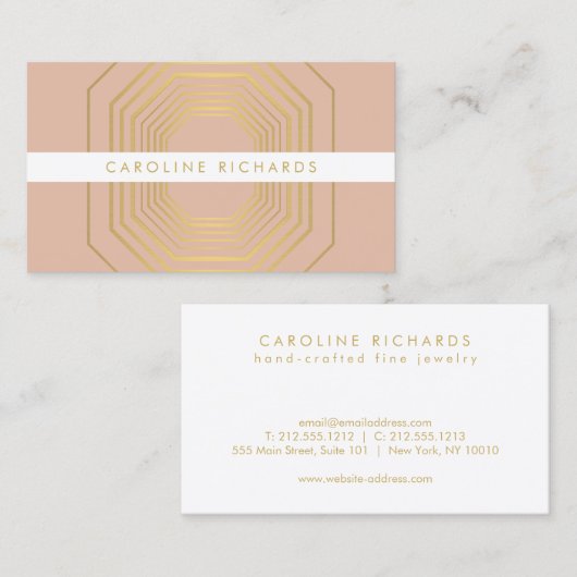 Glam Deco Sieraden Design Mode Boutique No. 7 Visitekaartje (Voorkant / Achterkant)