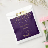 Glam Deep Paarse en gouden Confetti bruiloft Bedankzakje (Gezegeld)