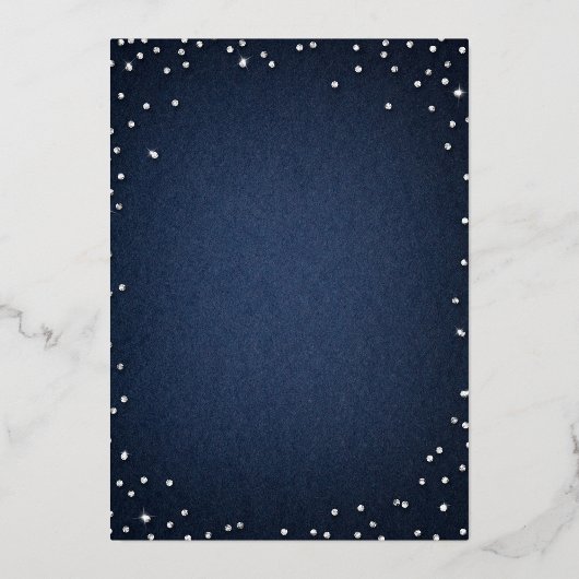 Glam Denim Diamonds Blue Jeans 21e verjaardag Foto Folie Uitnodiging (Achterkant)