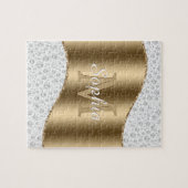 Glam-diamanten, gouden monogram, scriptnaam legpuzzel (Horizontaal)