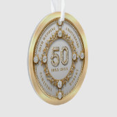 Glam Diamond & Gold Lijst 50e bruiloft Jubileum Ornament (voorkant)