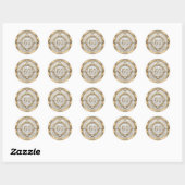 Glam Diamond & Gold Lijst 50e bruiloft Jubileum Ronde Sticker (Vel)