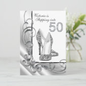 Glam Diamond op weg naar 50 verjaardagsfeestje Kaart (Staand voorkant)