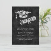 Glam Diamonds Afstudeerfeest Uitnodiging (Staand voorkant)