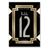 Glam Diamonds Art Deco Trouwtafel nummer twaalf Kaart (Achterkant)