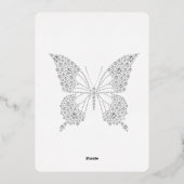 Glam Diamonds Butterflies Vrijgezellenfeest Folie Uitnodiging (Achterkant)