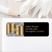 Glam Diamonds, Gouden Monogram, Naam & Adres Etiket (Insitu)