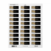 Glam Diamonds, Gouden Monogram, Naam & Adres Etiket (Full Sheet)