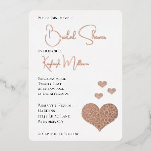 Glam Diamonds Heart Bruiloftsfeest Folie Uitnodiging