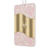 Glam Diamonds op Roze, Gouden Monogram, Script Naa Luchtverfrisser (Links)