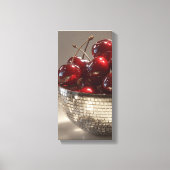 Glam Disco Bowl Cherries Still Life Pop Art Canvas Afdruk (Voorkant)