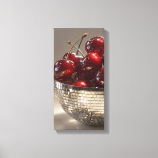 Glam Disco Bowl Cherries Still Life Pop Art Canvas Afdruk