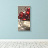 Glam Disco Bowl Cherries Still Life Pop Art Canvas Afdruk (Insitu (Houten vloer))