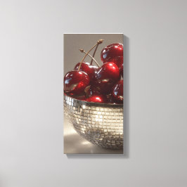 Glam Disco Kom Met Kersen Stilleven Pop Art  Canvas Afdruk