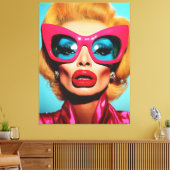 Glam Diva in retrotinten Canvas Afdruk (Insitu (Woonkamer))