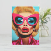 Glam Diva in retrotinten Kaart (Staand voorkant)