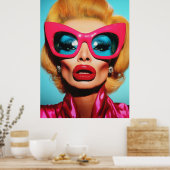 Glam Diva in retrotinten Poster (Keuken)