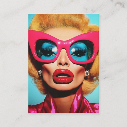 Glam Diva in retrotinten Visitekaartje (Voorkant)