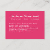 Glam Diva in retrotinten Visitekaartje (Achterkant)