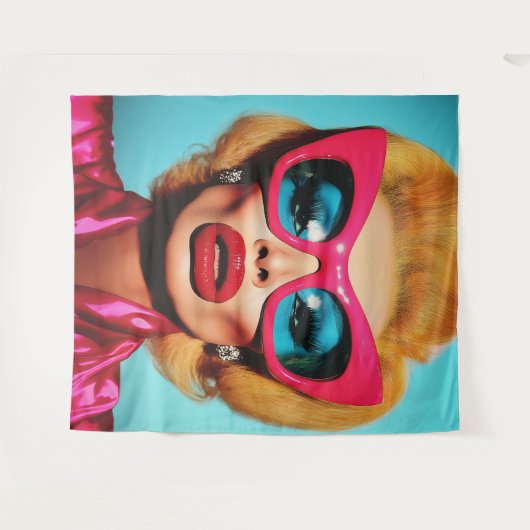 Glam Diva in retrotinten Wandkleed (Voorkant (horizontaal))