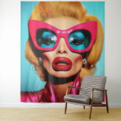 Glam Diva in retrotinten Wandkleed (In situ)