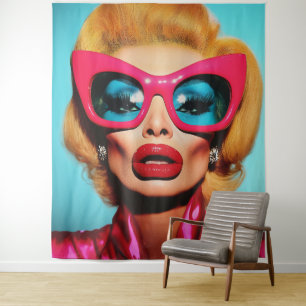 Glam Diva in retrotinten Wandkleed