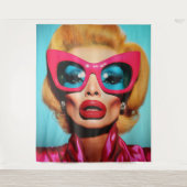 Glam Diva in retrotinten Wandkleed (Voorkant)