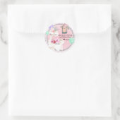 Glam Diva Llama Prinses Whimsical Verjaardagsfeest Ronde Sticker (Tas)