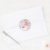 Glam Diva Llama Prinses Whimsical Verjaardagsfeest Ronde Sticker (Envelop)
