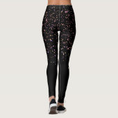 Glam Diva Stijlvolle kleur Polka Dots Splatter Zwa Leggings (Achterkant)